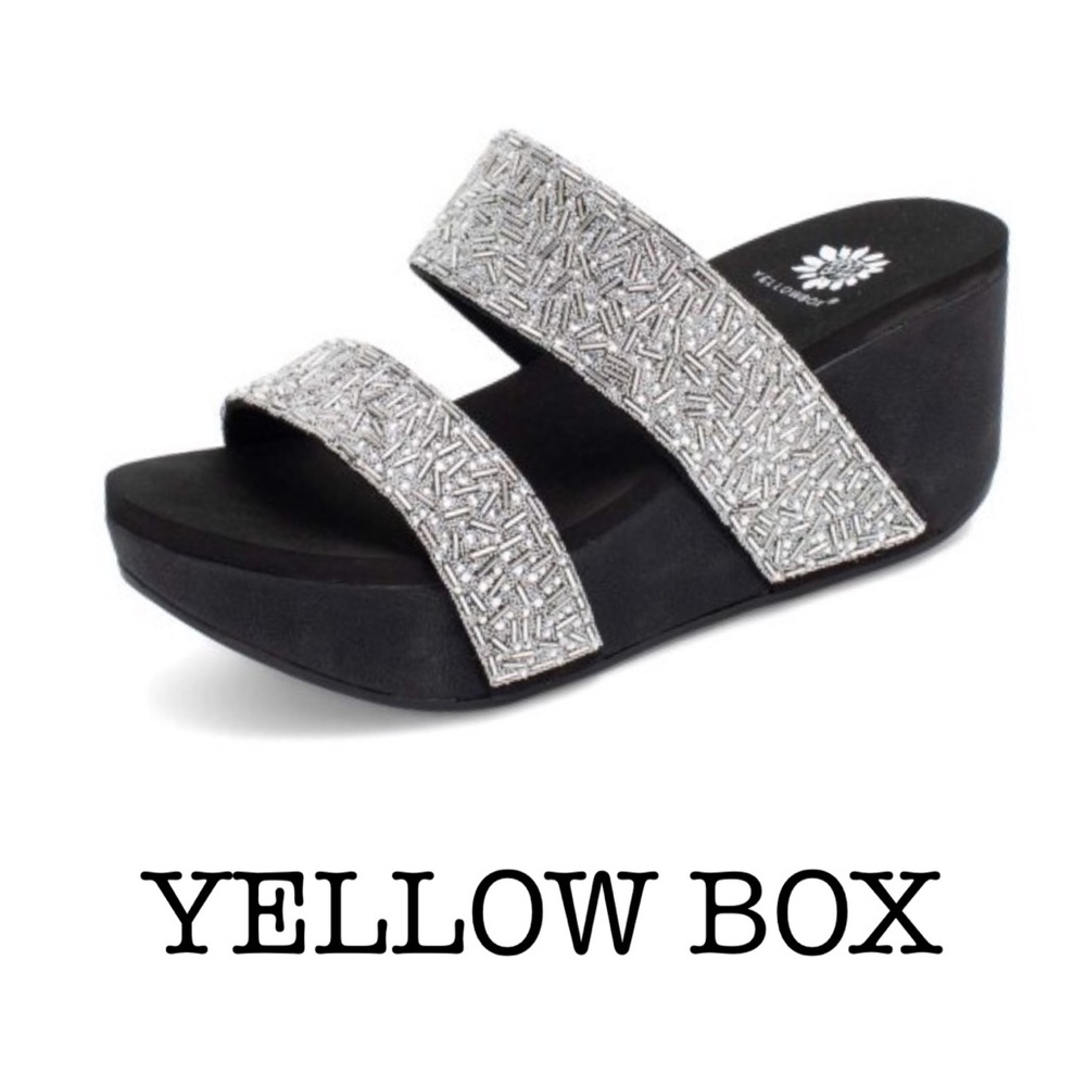 YELLOW BOX Black & Silver Bandah Sandals